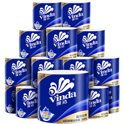 维达（Vinda） 卷纸蓝色经典有芯卷筒厕纸手纸卫生纸 厚实可冲散 4层 200g/卷*10卷