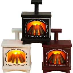 LED复古壁炉蜡烛灯Dollhouse娃娃屋仿真火焰装饰氛围灯创意小夜灯 红色仿真款