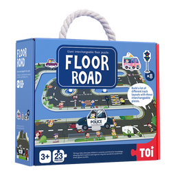 TOI儿童拼图大块巨幅3-6岁早教游戏城市交通轨道男孩女孩生日礼物 轨道拼图-公路款