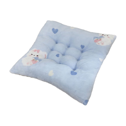 坐垫办公室椅子椅垫牛奶加厚座垫板凳四季学生凳子教室屁股毛绒 白狗蓝色