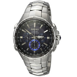 SEIKO 精工 silvertoneSSG009 男式太阳能计时腕表