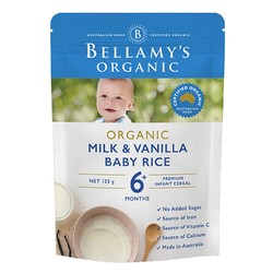 BELLAMY'S 贝拉米 婴幼儿辅食 有机香草牛乳米粉 125g *3件