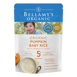 BELLAMY'S 贝拉米 婴幼儿高铁营养辅食 南瓜益生元米粉 125g *3件