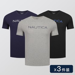 NAUTICA 诺帝卡 NTNS021417Z06 男士短袖上衣 3件装