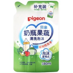Pigeon 贝亲奶瓶果蔬清洗剂泡沫型补充装 380ml MA102 *7件