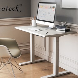 Brateck 电动升降桌 电脑桌 站立办公桌子 家用书桌 工作台式 升降桌电动 智能居家办公 K22标准白
