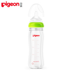 Pigeon 贝亲 AA70 经典自然实感系列 玻璃奶瓶 绿色 240ml