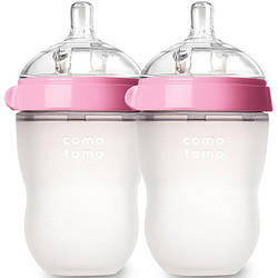 PLUS会员：comotomo 可么多么 婴儿全硅胶防摔奶瓶两个装 250ml 粉色 3月+