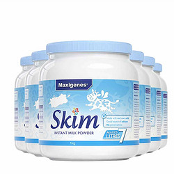 Maxigenes 美可卓 蓝胖子 成人脱脂高钙牛奶粉 1kg*6罐