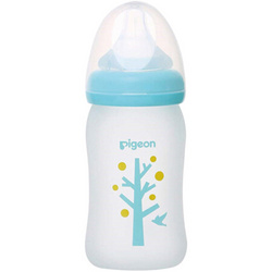 限地区：Pigeon 贝亲 经典自然实感系列 00533CH 硅胶保护层彩绘奶瓶 160ml 树 0月+
