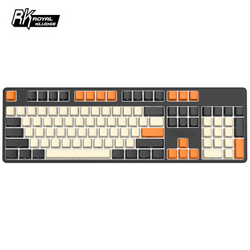 PLUS会员：ROYAL KLUDGE K104plus 机械键盘 红轴 白光 黑色 104键
