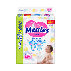 PLUS会员：Merries 妙而舒 婴儿纸尿裤 M 76片