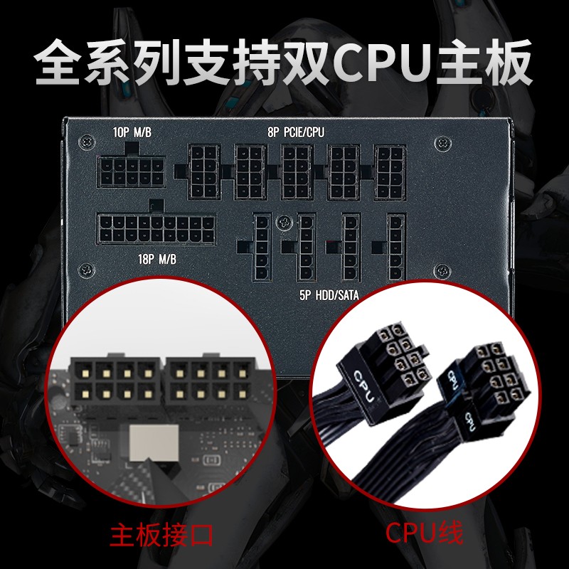 酷冷至尊(CoolerMaster)额定750W GX750金牌全模组电源(支持双CPU/日系电容/50℃无损/电脑组件/五年质保)