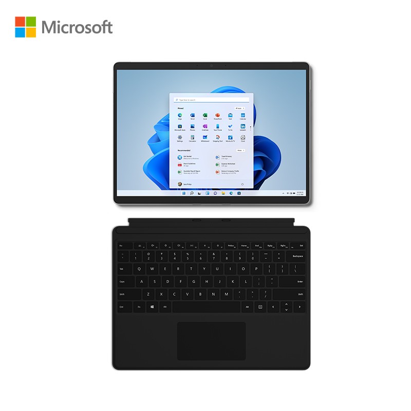 微软Surface Pro 8 二合一平板电脑 11代酷睿i5 8G+128G 亮铂金+典雅黑键盘盖 13英寸触屏 轻薄本笔记本