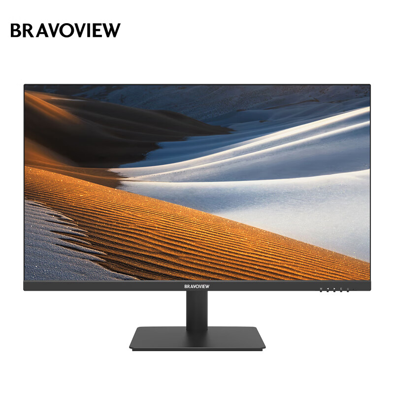 BRAVOVIEW 23.8英寸电脑显示器 75Hz三面微边框直面可壁挂 VGA/HDMI家用液晶监控办公显示屏 CS24FD