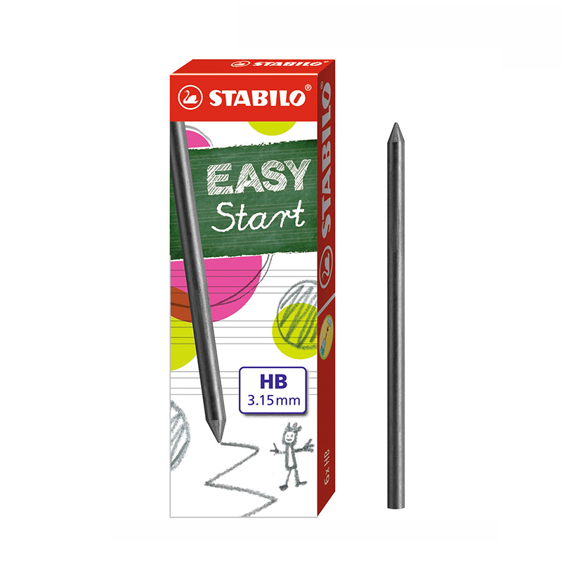 思笔乐（STABILO）自动铅芯 3.15mm胖胖铅笔芯 德国原装进口握笔乐自动铅笔替芯 铅芯7890/6-HB