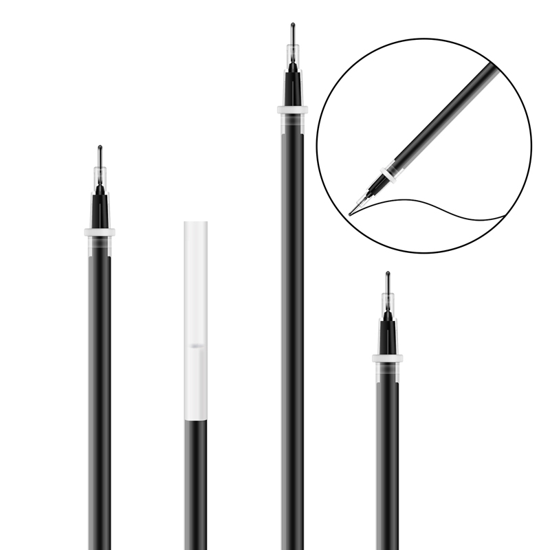 得力(deli)0.5mm全针管黑色中性笔笔芯 水笔签字笔替芯20支/盒