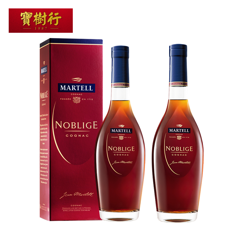 马爹利（MARTELL）名士 干邑白兰地 洋酒 350ml*2【2支装】宝树行