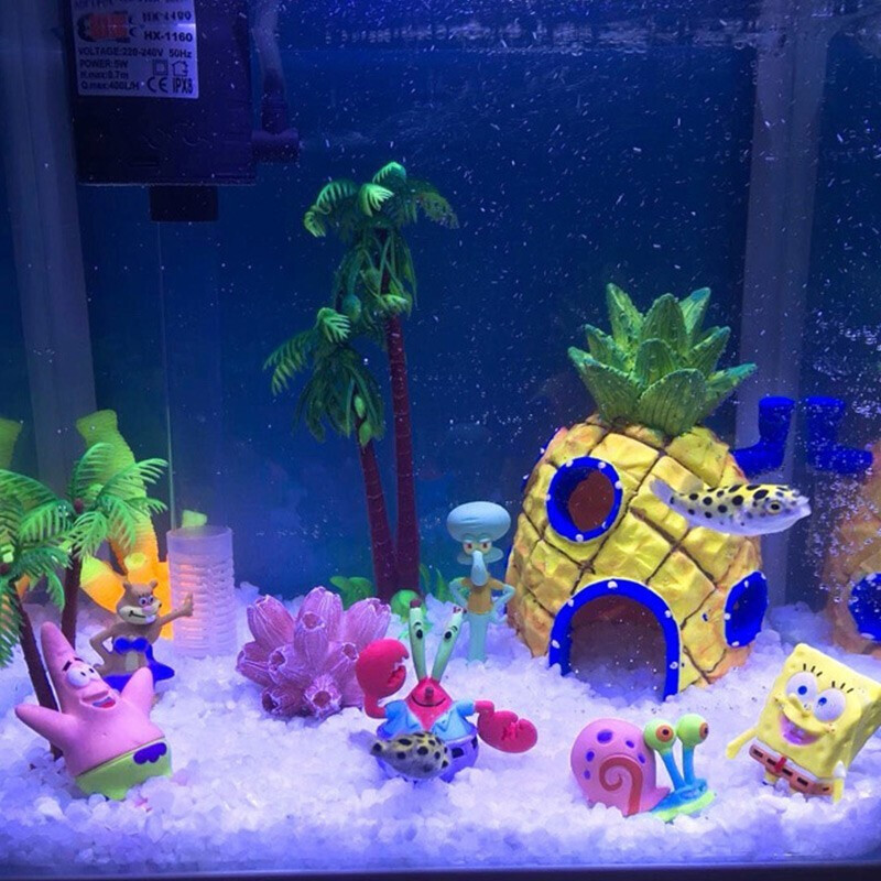憨憨乐园 鱼缸躲避屋 鱼缸造景装饰套餐树脂摆件菠萝屋水族箱假山石城堡躲避鱼屋 菠萝款躲避屋
