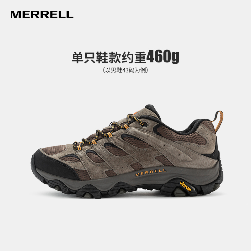 MERRELL迈乐户外减震徒步鞋男鞋MOAB3低帮新款防滑耐磨轻量透气登山鞋J035893 J035893 浅棕黄 43