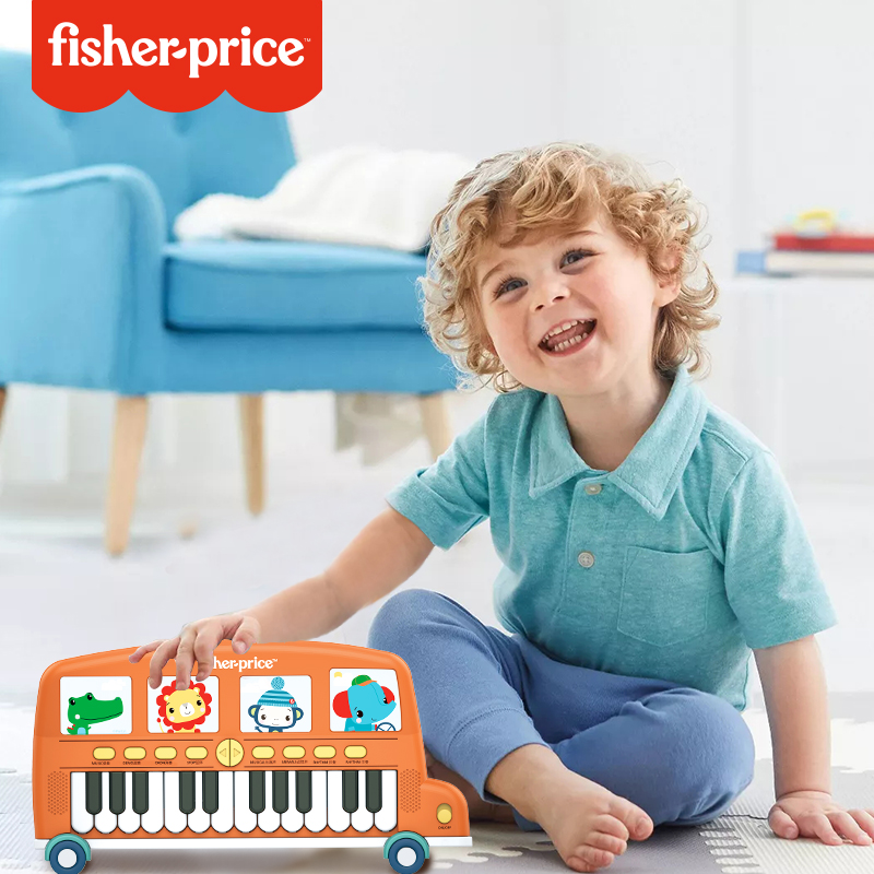 费雪(Fisher-Price)宝宝巴士电子琴 弹奏乐器儿童早教音乐启蒙玩具婴幼儿女男孩GMFP038生日礼物礼品