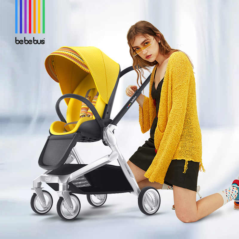 BeBeBus 婴儿车双向轻便高景观婴儿推车可坐可躺易折叠宝宝童车艺术家 波普黄