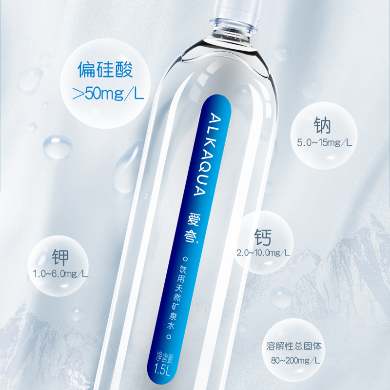 统一 爱夸 长白山天然矿泉水 大瓶家庭装 1.5L*8瓶  整箱装 泡茶煮饭