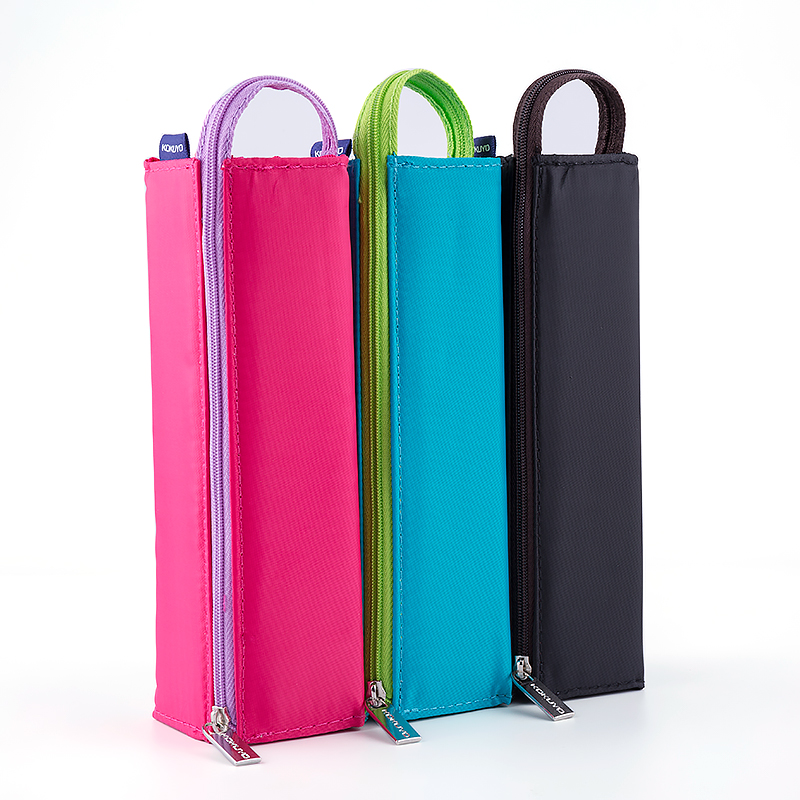 国誉（KOKUYO） 笔袋WSG-PC22大容量收纳袋可展开便携对开式男女笔袋方形学生文具袋 新配色 玫红