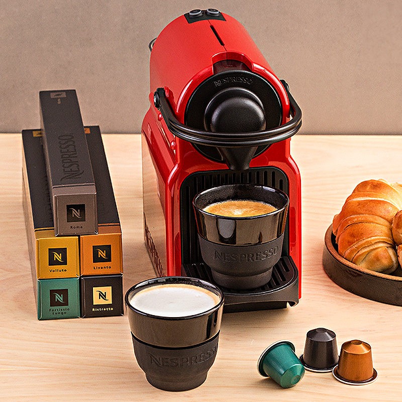 Nespresso 胶囊咖啡机C40 Inissia进口意式全自动小型便携式家用办公 附带14颗胶囊 红色