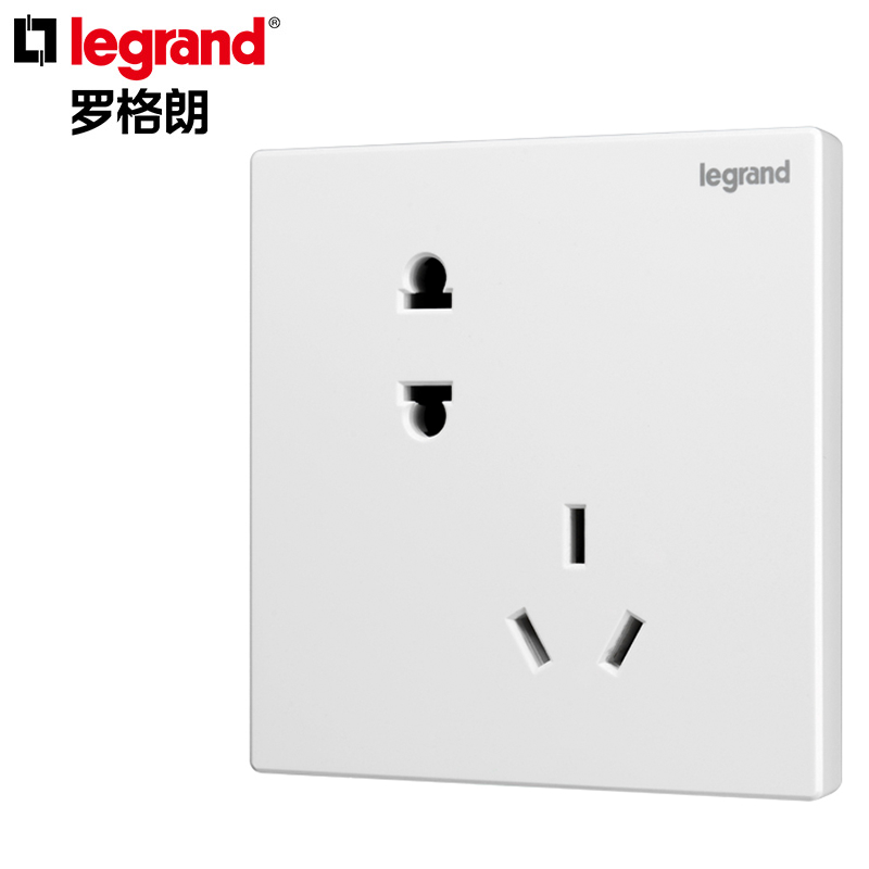罗格朗（LEGRAND）电工电料仕典系列玉兰白10a大间距二三五孔86型错位插座 单只装