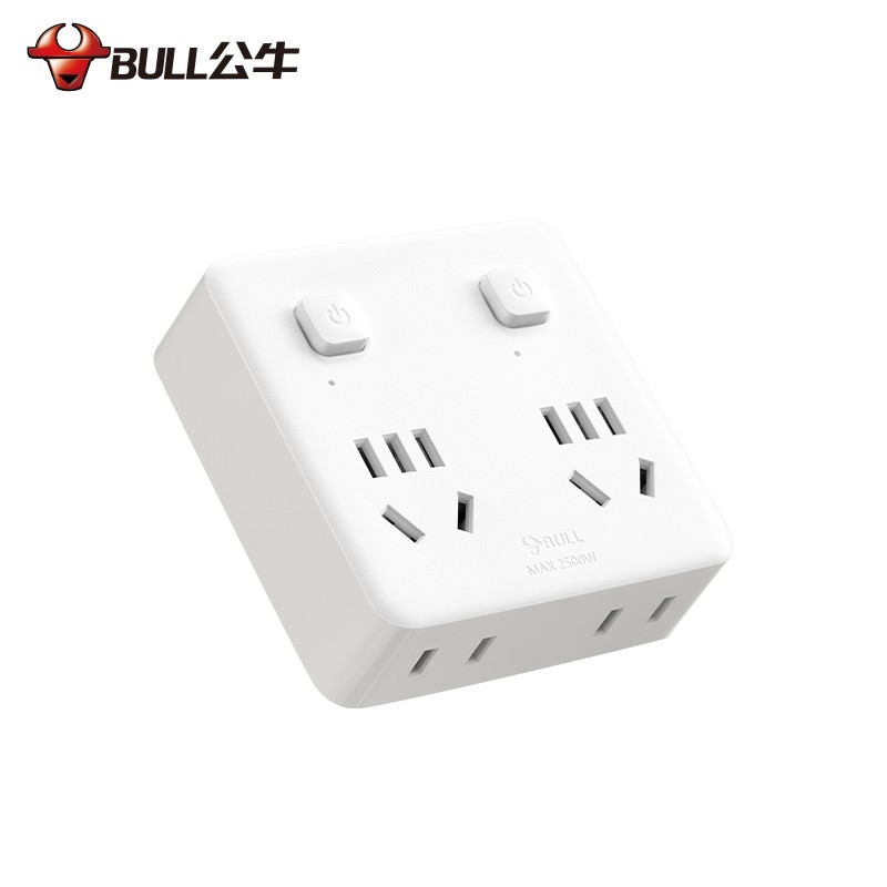 公牛（BULL） 插排 /插座/一转多多功能插座/适用于86型墙壁插座/适用于卧室、厨房 GN-93223一转四插座