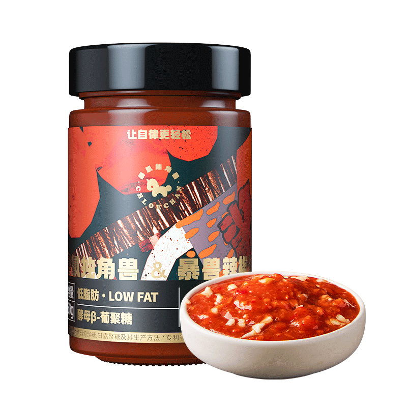 暴肌独角兽 辣椒酱0脂肪下饭拌饭酱料低脂健身拌面鲜辣酱轻卡