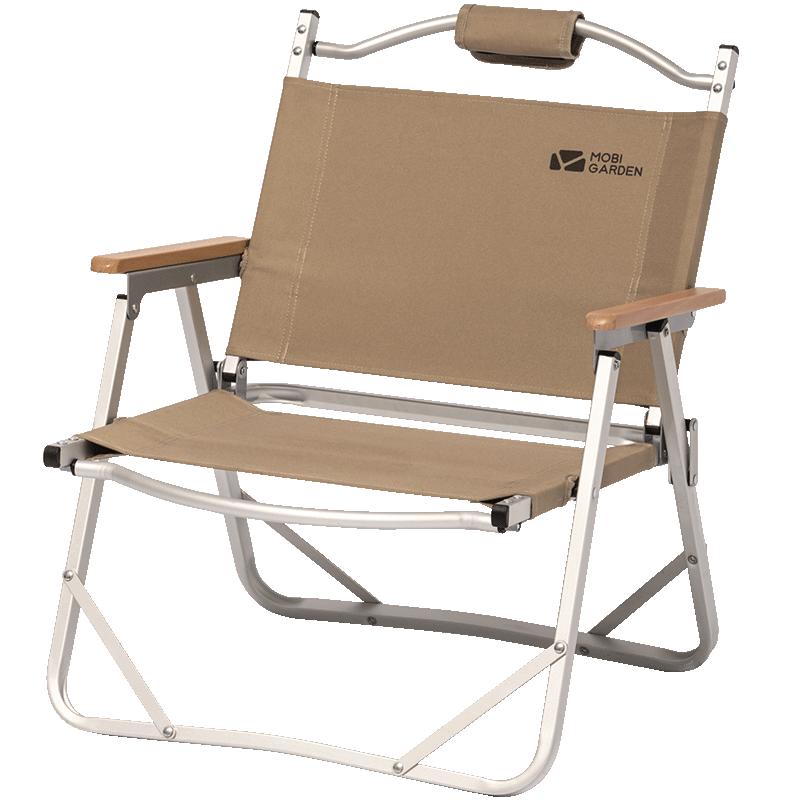 牧高笛（MOBIGARDEN） 折叠椅 户外露营野餐休闲椅铝合金轻量克米特椅折叠低躺椅山川 暖沙色