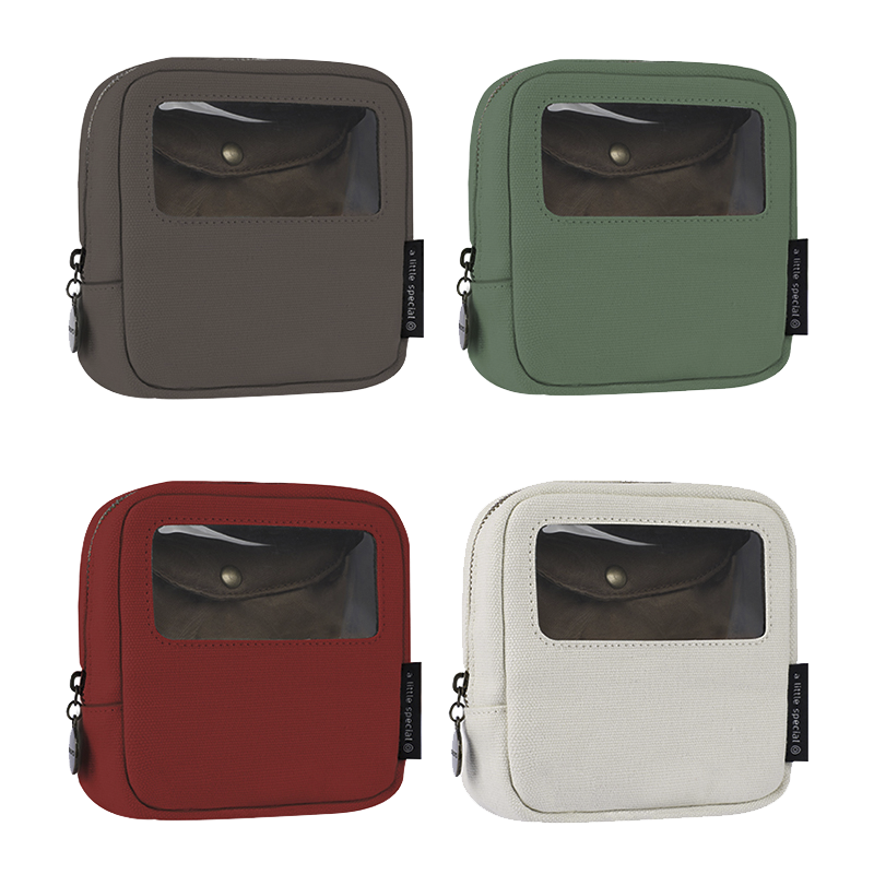国誉（KOKUYO） 一米新纯系列WSG-KUSK291收纳窗口包小巧化妆包便捷手账包可视笔袋包包 红色