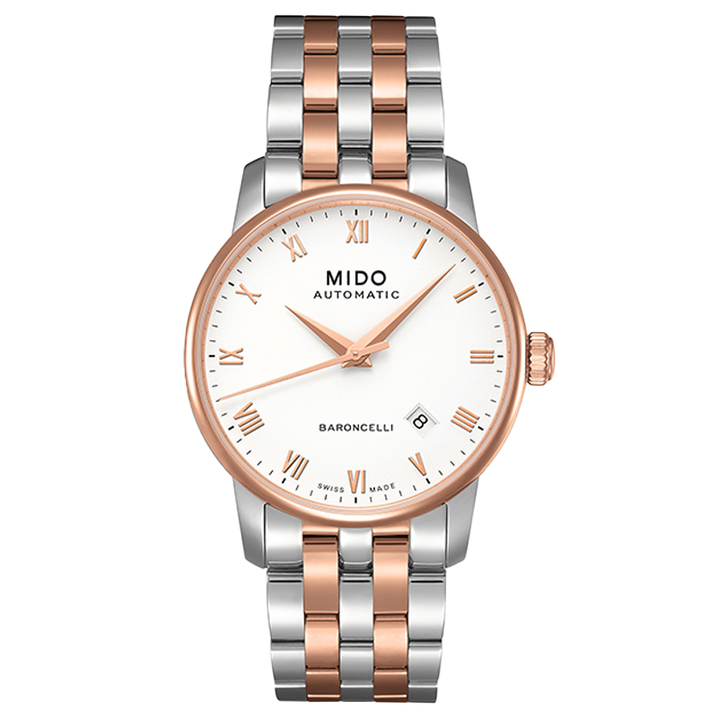 美度(MIDO)瑞士手表 贝伦赛丽典藏系列 玫瑰金纤薄款 自动机械男士腕表 M8600.9.N6.1