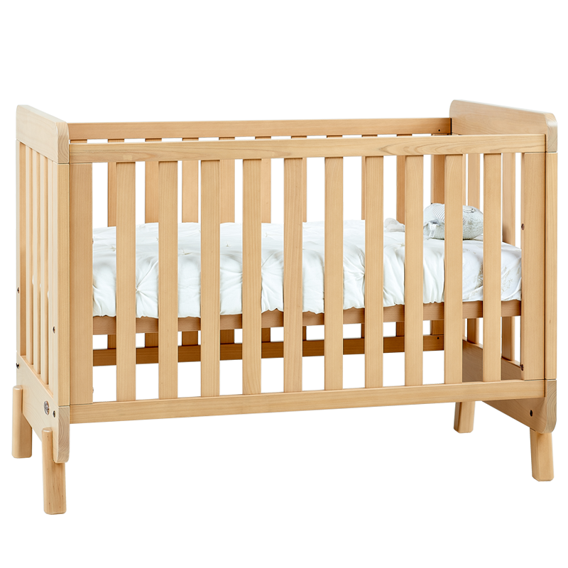 Boori哈伦婴儿床 实木宝宝床澳洲进口拼接床多功能儿童床 薏米白色+原装床垫