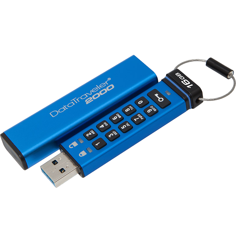 金士顿（Kingston）16GB USB3.1 U盘 DT2000 读速120MB/s 256位AES硬件数字加密