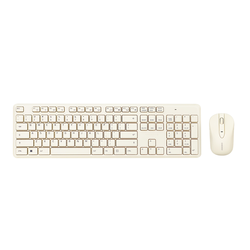 樱桃（CHERRY）DW2300无线键鼠套装 简洁轻薄 全尺寸104键 商务办公家用 无线键盘鼠标套装 复古白