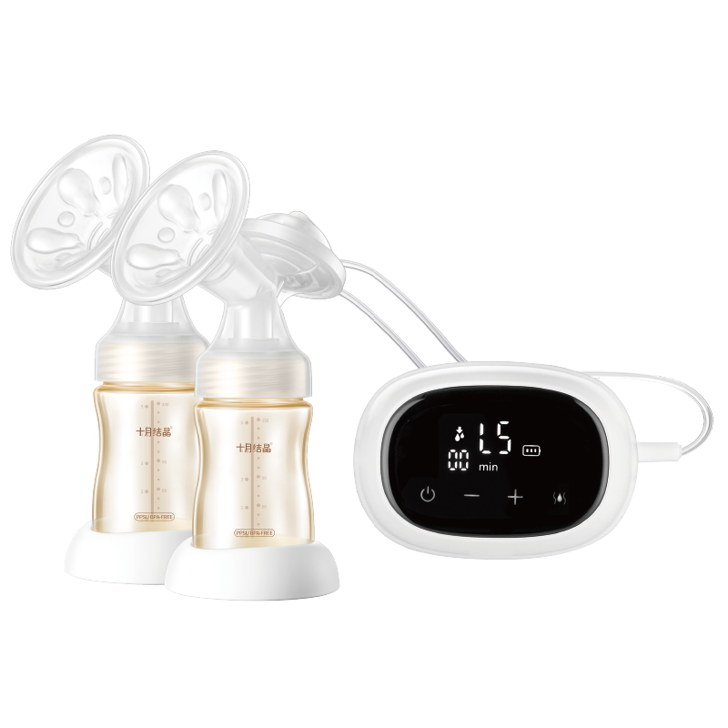 十月结晶吸奶器电动吸奶器双边吸乳器集奶器孕产妇按摩吸乳宽口奶瓶挤奶器