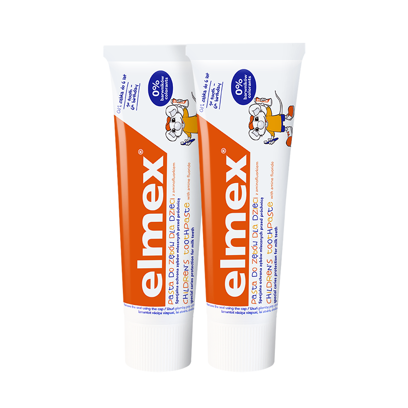 elmex艾美适0-6岁儿童牙膏含氟防蛀易洁净低泡瑞士原装进口 61g*2