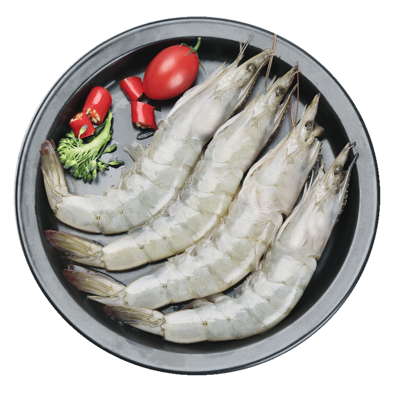 禧美 厄瓜多尔白虾 净重1.8kg/盒（大号）75-90只  盐冻大虾 生鲜 海鲜水产