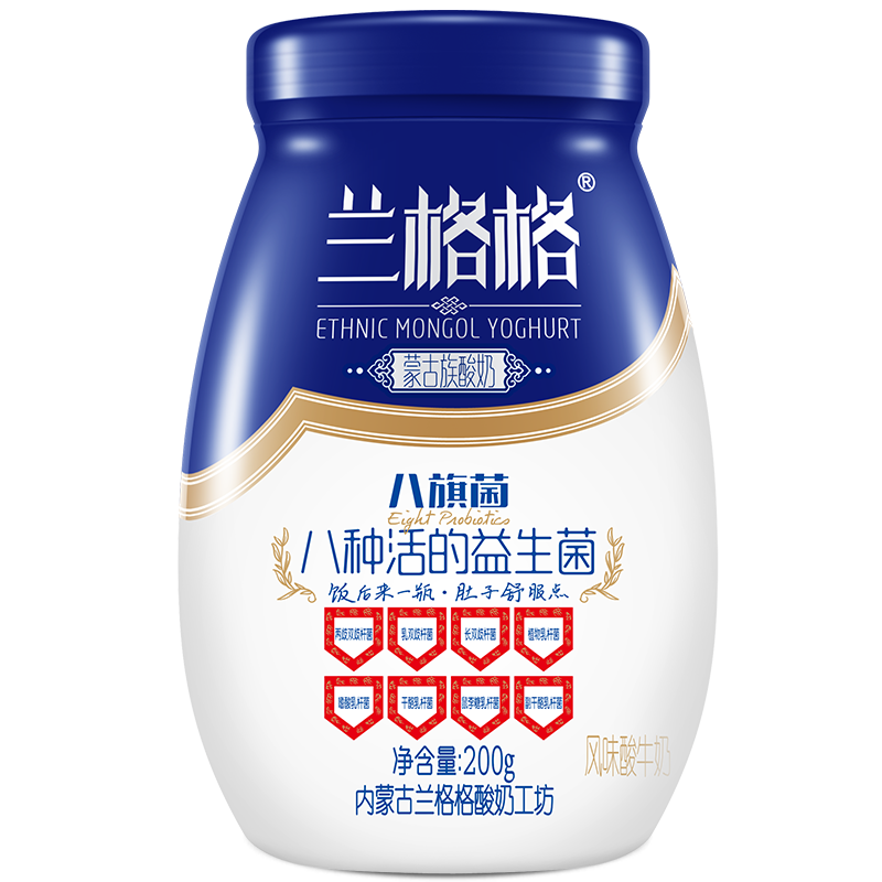 兰格格 八旗菌分享装 200g*3 益生菌生鲜低温酸奶酸牛奶
