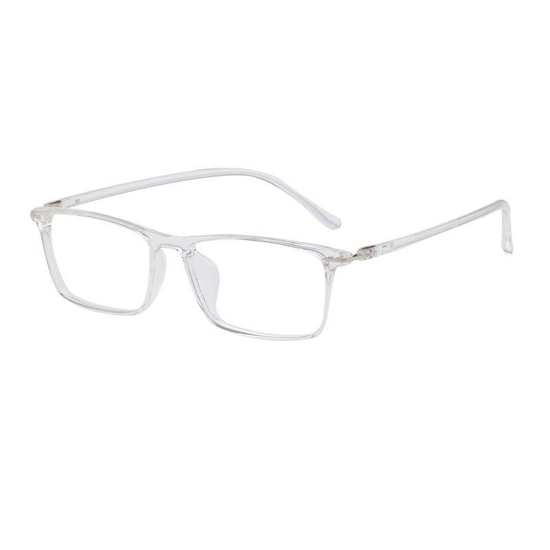 潮库 TR90防辐射眼镜男女款 防蓝光近视眼镜框架170 透明色 配1.61防蓝光0-800度