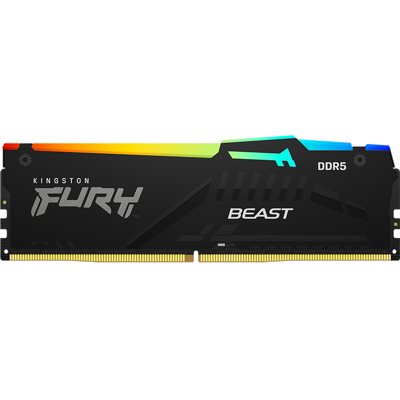 金士顿 (Kingston) FURY 16GB(8G×2)套装 DDR5 4800 台式机内存条 Beast野兽系列 RGB灯条 骇客神条