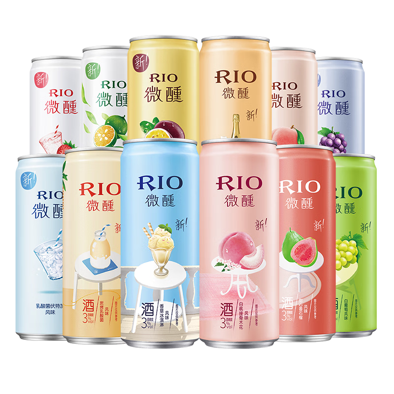 锐澳（RIO）预调 鸡尾酒 果酒 微醺欢享全家福 330ml*12罐（12种口味）