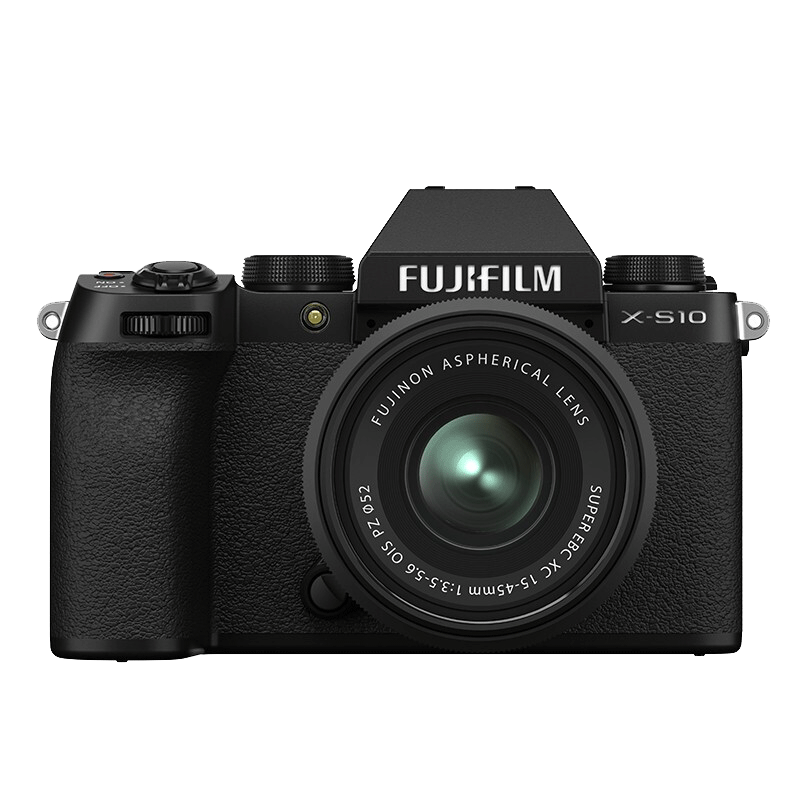 富士（FUJIFILM） x-s10/xs10 复古微单电数码相机 vlog自拍 五轴防抖 S10 +15-45镜头 入门套餐(32G卡+相机包+UV镜+备用电池等)