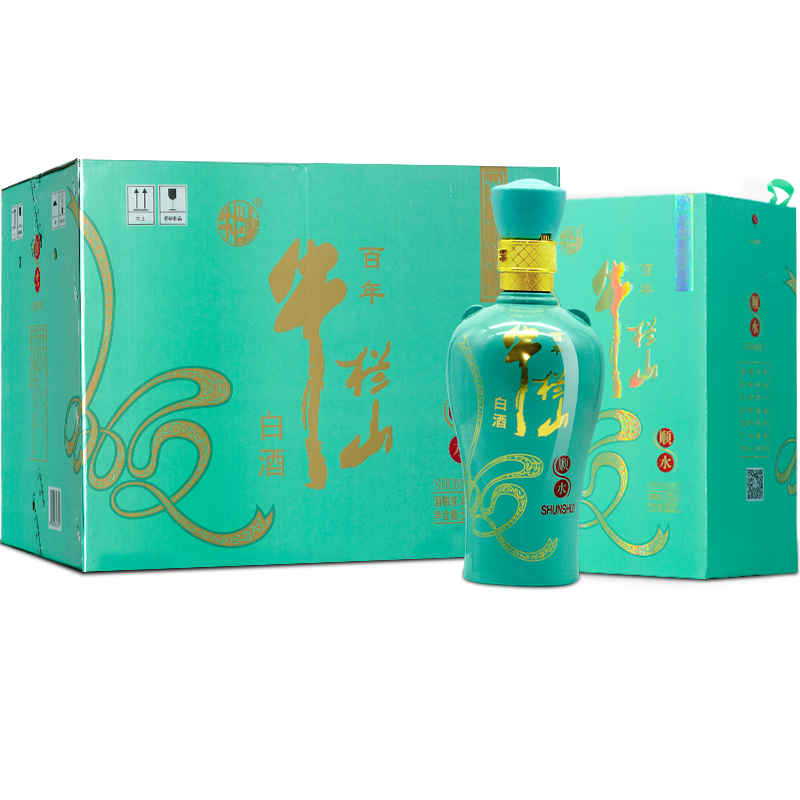 牛栏山二锅头百年白酒42度顺水浓香型白酒  500ml*6瓶 整箱装（含礼品袋）