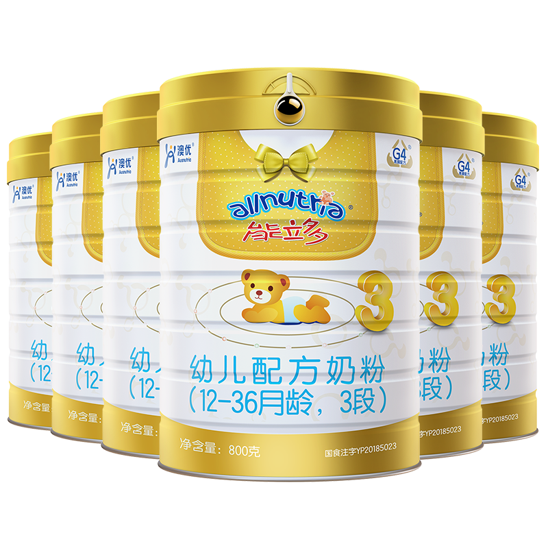 澳优（Ausnutria）奶粉进口能立多 幼儿配方奶粉 3段（1-3岁）800g*6罐（箱装）