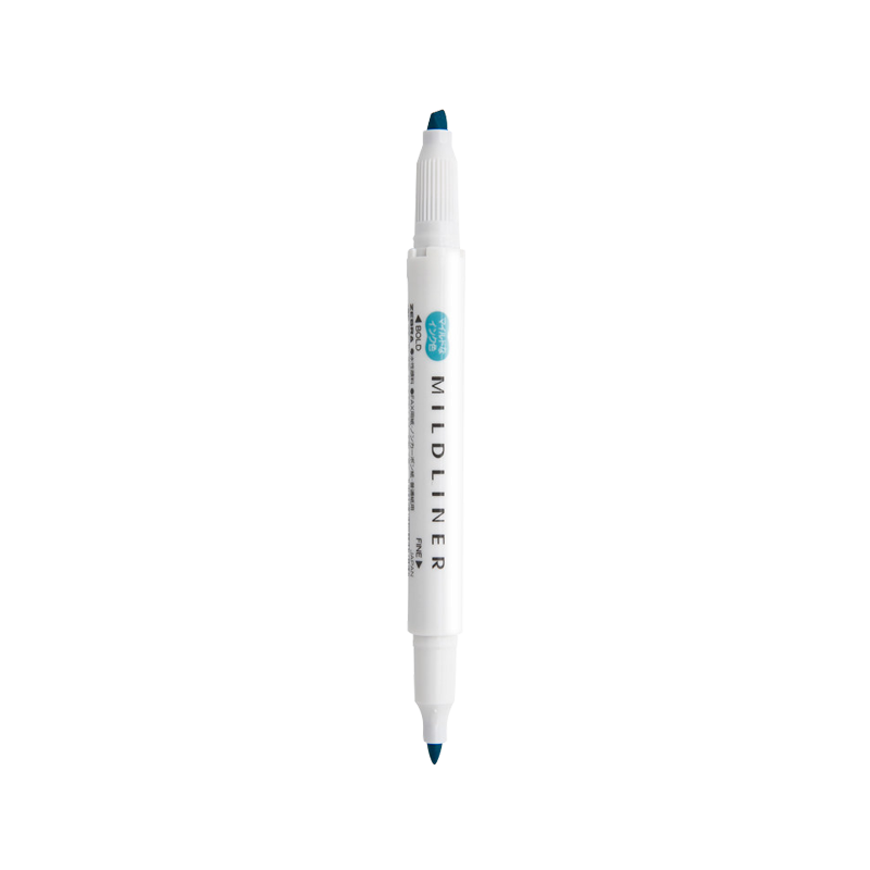 斑马牌 (ZEBRA)双头柔和荧光笔 mildliner系列单色划线记号笔 学生标记笔 WKT7 柔和灰蓝
