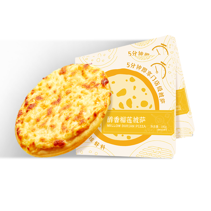 幸福西饼 披萨成品加热即食半成品冷冻早餐儿童 醇香榴莲6英寸 180g/盒